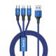Baseus Rapid Series 3 in 1 USB kabelis (1,2 m) mėlynas