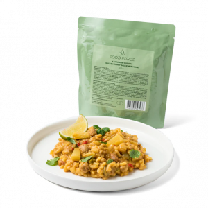 Food Force vištienos ir kario troškinys su ryžiais, 300 g