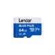 Lexar BLUE PLUS 64 GB microSDXC UHS-I A1 V10 atminties kortelė