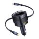 Baseus Enjoyment Max automobilinis įkroviklis su USB-C + Lightning kabeliais ir USB-A + USB-C jungtimis, 90W