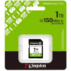 Kingston Canvas Select Plus SD atminties kortelė, 1 TB, iki 150 MB/s
