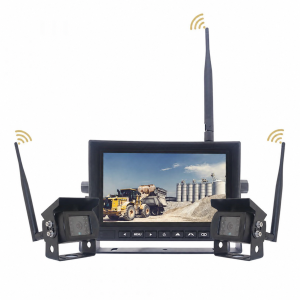 Bevielė HD Wi-Fi vaizdo stebėjimo sistema transportui su 7" monitoriumi ir 2 kameromis