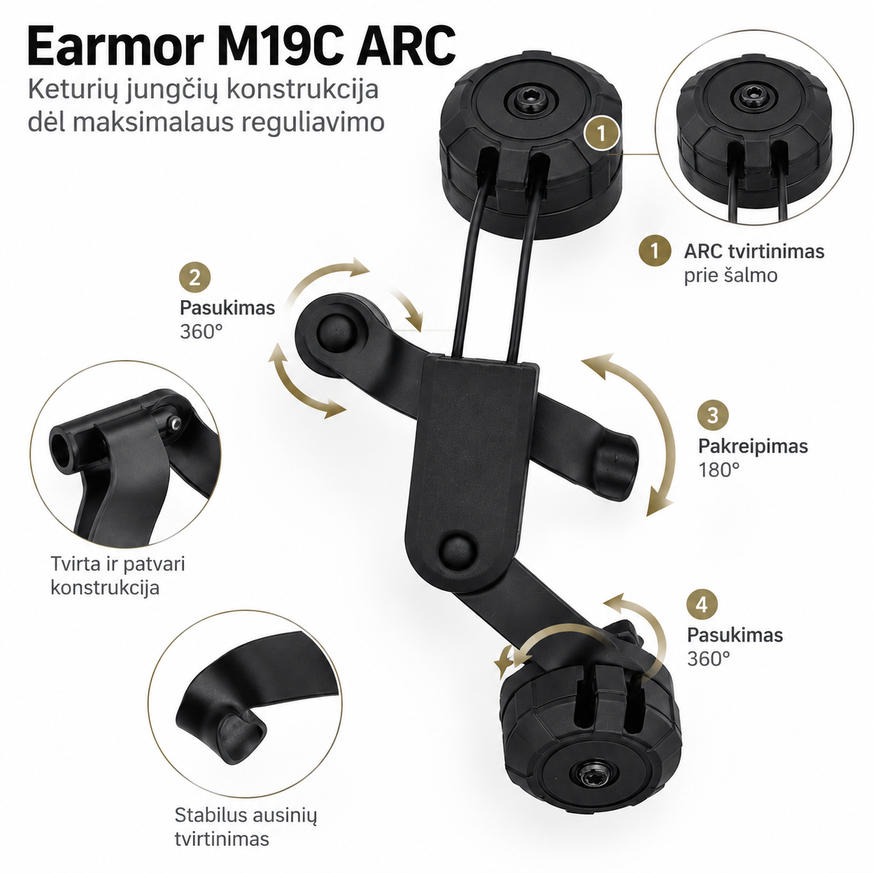 Earmor M19C ARC laikiklis ausinėms